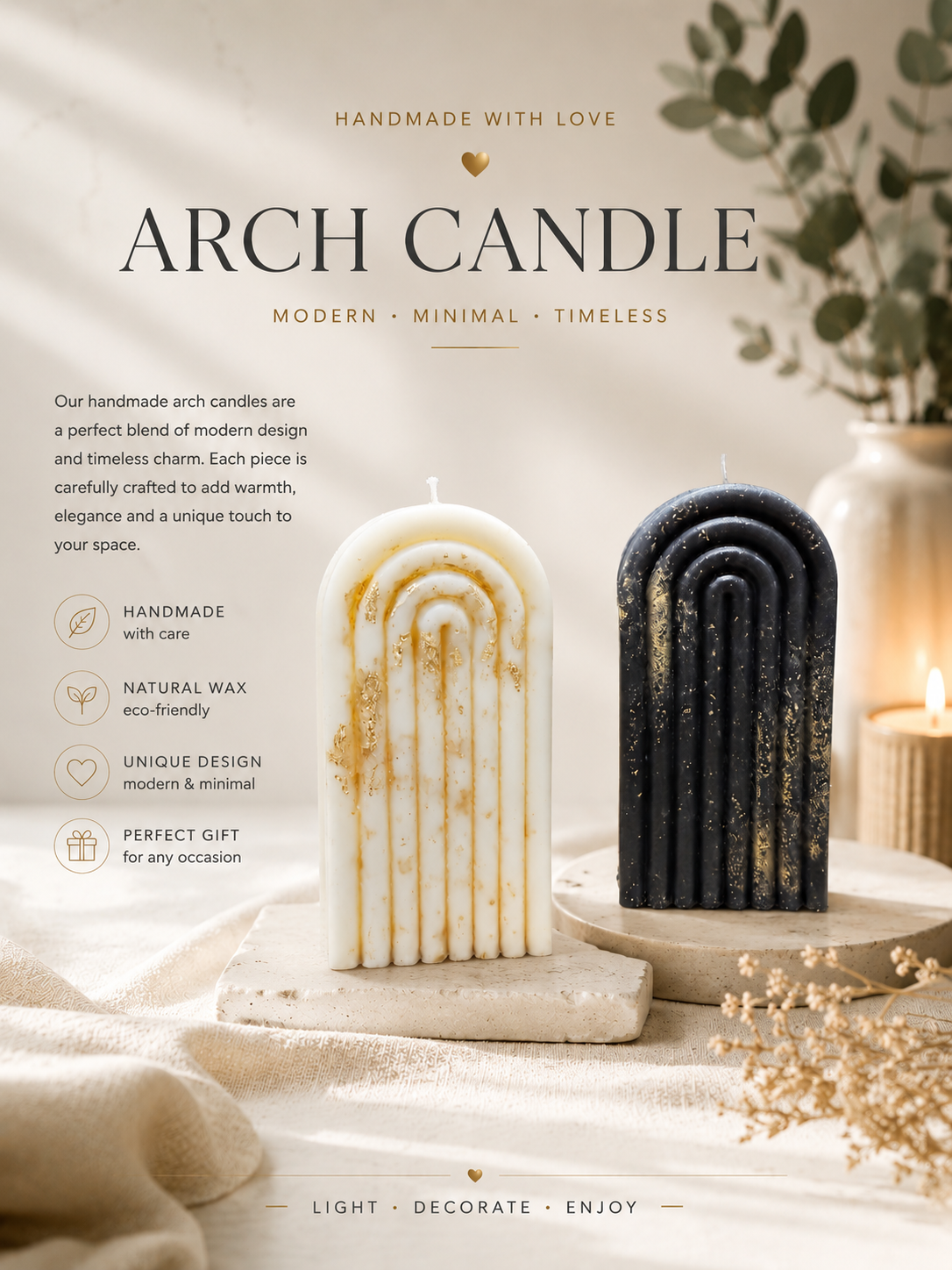 Handmade Arch Candle
