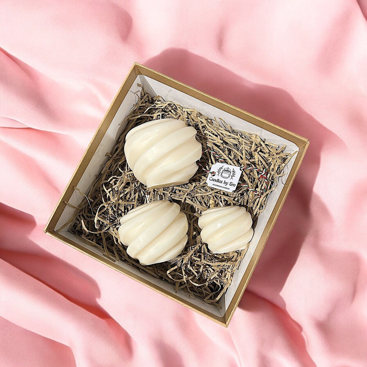 Handmade Soy Wax Candle Gift Set - Stylish Swirl Design, Boxed for Gifting