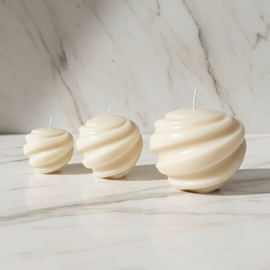 Handmade Soy Wax Candle Gift Set - Stylish Swirl Design, Boxed for Gifting