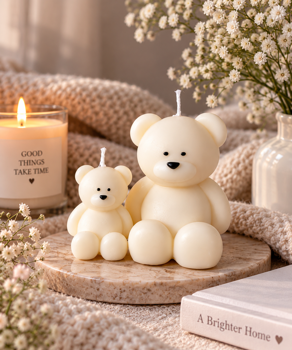 🧸 Teddy Bear Candle Set